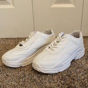 White Chunky Sole Sneakers